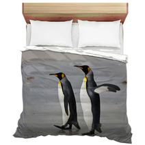 Two King Penguins On The Beach Bedding 50922406