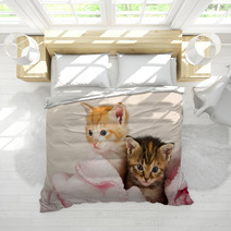 Two Kittens In A Pink Blanket Bedding 47252735