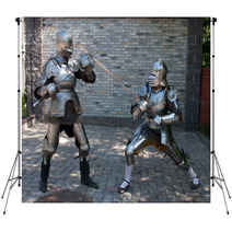 Two Knights In The Ancient Metal Armor Backdrops 66227638