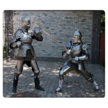 Two Knights In The Ancient Metal Armor Rugs 66227638
