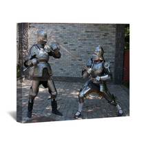 Two Knights In The Ancient Metal Armor Wall Art 66227638