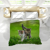 Two Little Kittens On The Grass Bedding 59098499