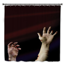 Two Living Dead Hands Reaching Up From The Grave Bath Decor 26810890