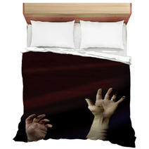 Two Living Dead Hands Reaching Up From The Grave Bedding 26810890