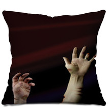 Two Living Dead Hands Reaching Up From The Grave Pillows 26810890