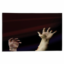 Two Living Dead Hands Reaching Up From The Grave Rugs 26810890