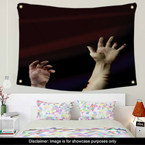 Two Living Dead Hands Reaching Up From The Grave Wall Art 26810890