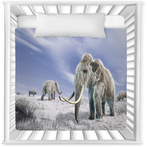 Two Mammoth In A Field Covered Of Snow Nursery Decor 39330962