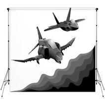 Two Military Aircraft Backdrops 31822480