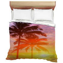 Two Palm And Beautiful Sunset Bedding 46425042