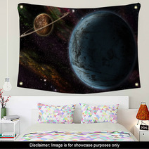 Two Planet In Outer Space Wall Art 10393766