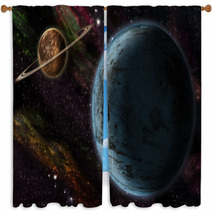 Two Planet In Outer Space Window Curtains 10393766