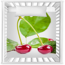 Two Ripe Cherries With Leaves Nursery Decor 66685188