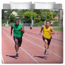 Two Track And Field Athletes Running Bedding 43068056