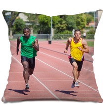 Two Track And Field Athletes Running Pillows 43068056