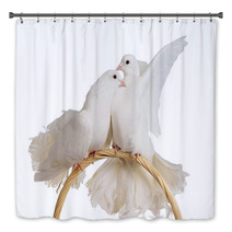 Two White Doves Kissing And Huggung Bath Decor 36693939