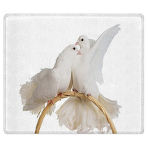 Two White Doves Kissing And Huggung Rugs 36693939