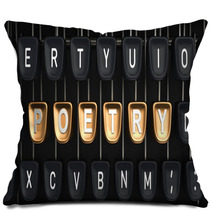 Typewriter With Poetry Buttons Pillows 81408749