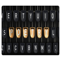 Typewriter With Poetry Buttons Rugs 81408749