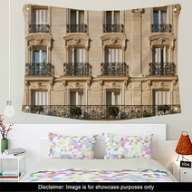 Typical Facade Of Parisian Building Near Notre Dame Wall Art 87187173