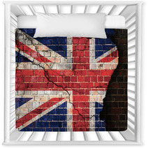 UK Flag On A Cracked Brick Wall Nursery Decor 54499310