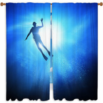 Under The Waves Window Curtains 54924473