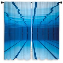 Underwater Empty Swimming Pool Window Curtains 199160562