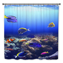 Underwater Scene With Tropical Fish Bath Decor 71207803