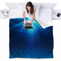Underwater View With Sandy Seabed Blankets 61762419