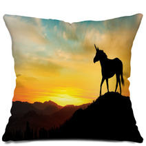 Unicorn At Sunset Pillows 226798205