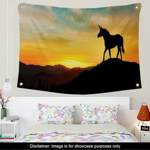 Unicorn At Sunset Wall Art 226798205