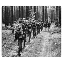 Unidentified Re Enactors Dressed As World War Ii German Soldiers Rugs 121750426
