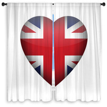 Union Jack Love Heart Window Curtains 33655622