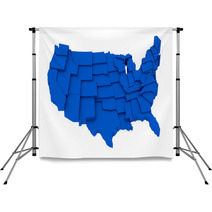 United States Blue Map By States In Various High Levels. Backdrops 63992613