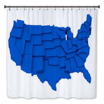 United States Blue Map By States In Various High Levels. Bath Decor 63992613