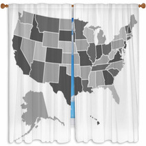 United States Map Window Curtains 27196739