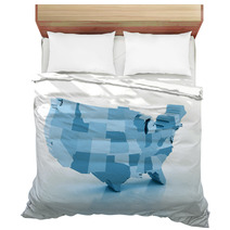 United States Of Ameria 3d Map Bedding 42874083