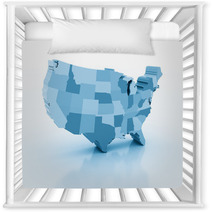 United States Of Ameria 3d Map Nursery Decor 42874083
