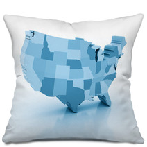 United States Of Ameria 3d Map Pillows 42874083