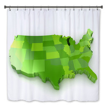 United States Of America 3d Map Bath Decor 58073046