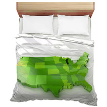 United States Of America 3d Map Bedding 58073046