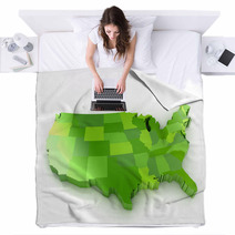 United States Of America 3d Map Blankets 58073046