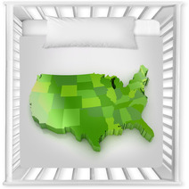 United States Of America 3d Map Nursery Decor 58073046