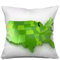 United States Of America 3d Map Pillows 58073046