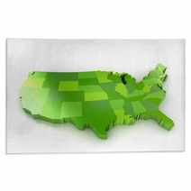 United States Of America 3d Map Rugs 58073046