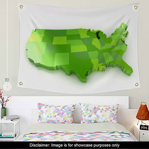United States Of America 3d Map Wall Art 58073046