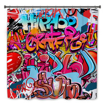 Urban Street Art Hiphop Words On A Digital Art Bath Decor 36210073