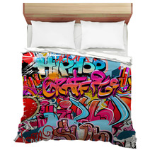 Urban Street Art Hiphop Words On A Digital Art Bedding 36210073