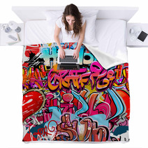 Urban Street Art Hiphop Words On A Digital Art Blankets 36210073
