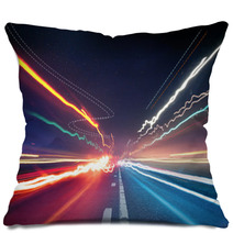 Urban Traffic Light Trails Pillows 62821592